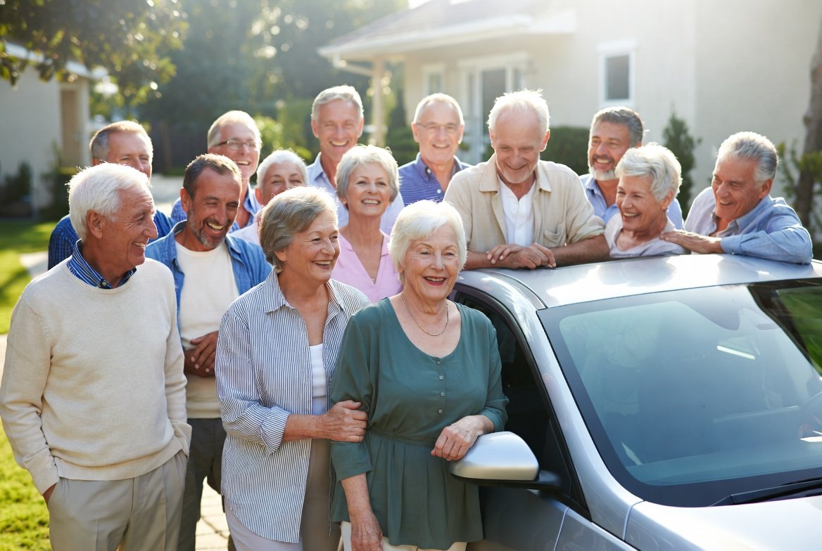 Seniors reviewing auto insurance options